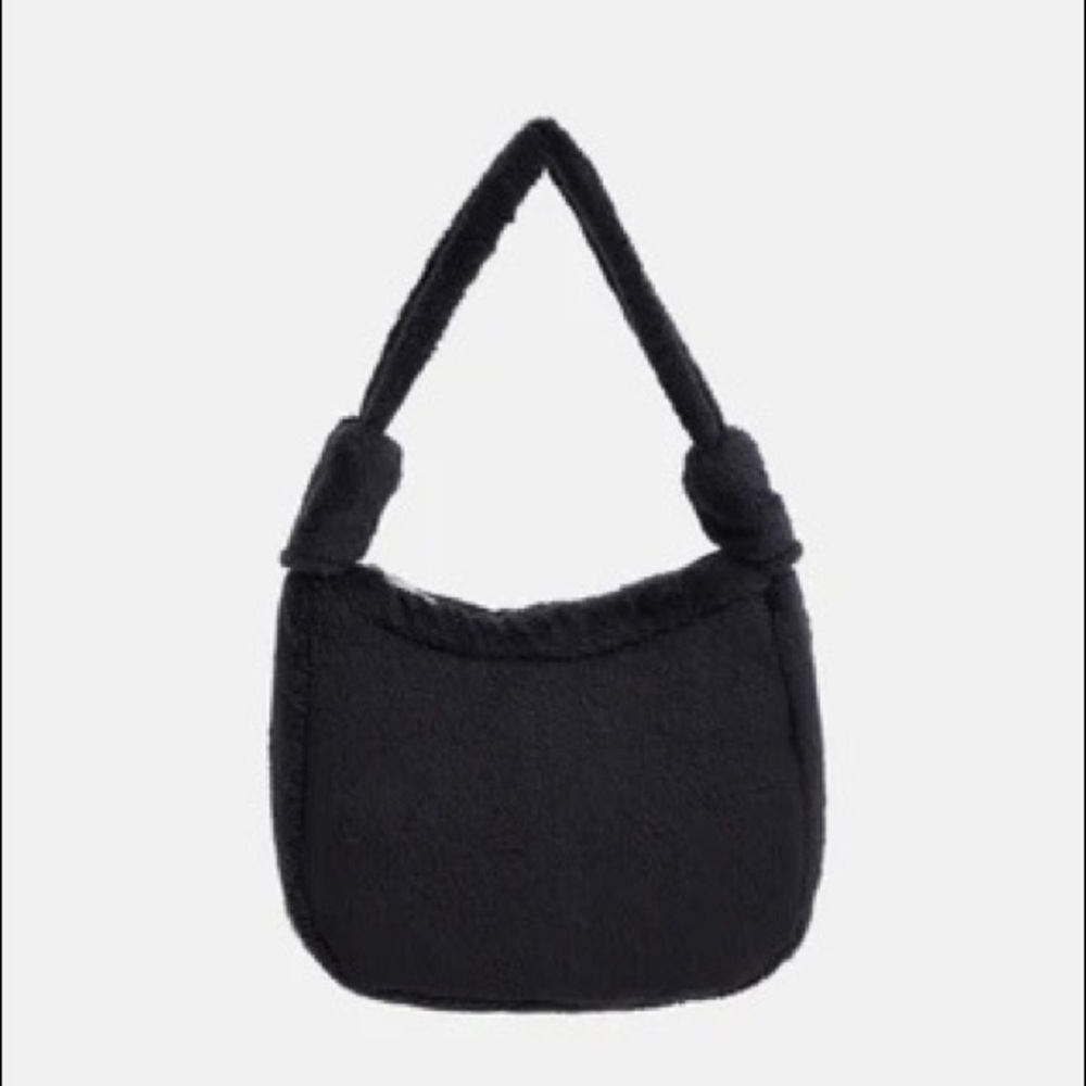 Source Unknown Eco Fur Baguette bag in black